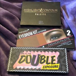 Eyeshadow palette highlight and eyebrow